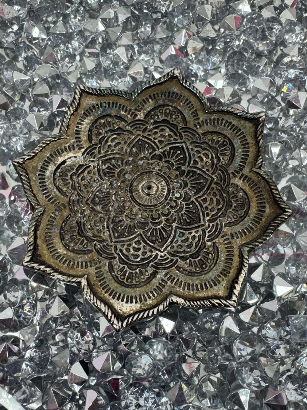 Incense holder mandala flower holds incense